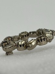 Vintage Smoky Gray Clear Prong-Set Rhinestone Wreath Brooch Silver-Tone Unsigned