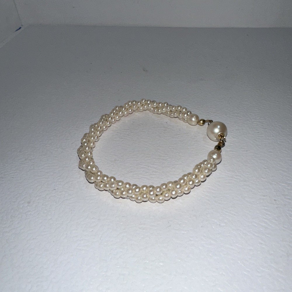 Faux Pearls Vintage Multistrand Bracelet