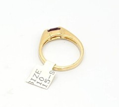 Vtg Sz 10 Ring Sm Purple Cubic Zirconia 18KGE Stackable Fashion Jewelry StyS3
