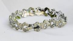 Vintage set of 2 stunning – 1920-1930’s Art Deco paste Open bow tennis bracelet
