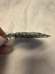 Sterling Silver Turquoise Cluster Pin Pendant by Navajo LMB Larry Moses Begay