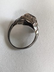 Vintage Sterling Silver Art Deco Moss Agate Ring Size 5