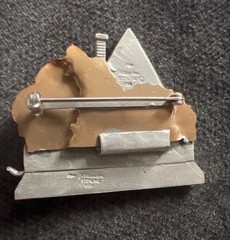 JP REARDON Artist Vintage STERLING SILVER Dog And House Pin Collectors Brooch
