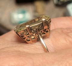 Beautiful ART DECO 9-10K SOLID GOLD SCROLLED EUROPEAN Ring Sz6