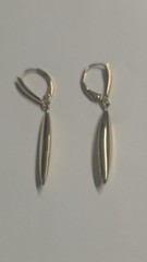 Solid 14kt Gold Earrings Elongated Dangle Lever hoop back Vintage Jewelry Summer