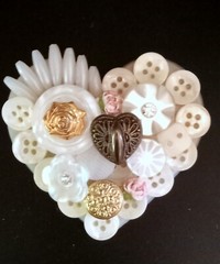 Vintage Hallmark Retro 80s Signed Heart Brooch Pin Valentines Love Day