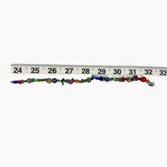 Vintage Glass Beaded Necklace Colorful Natural Stone Chips Artisan Boho Chic