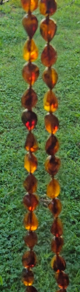 24″ Vintage Chunky Acrylic Lucite Faux Amber Beaded Necklace