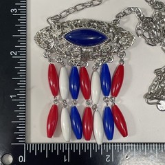 4th of JULY Perfect Gift Rare CAROLINE EMMONS Art Deco NEW Silver Tone Necklace