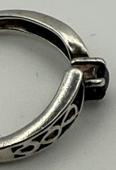 Vintage Ladies Sterling Silver Ring with a Red Garnet and Celtic Knot Design
