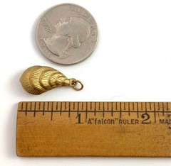 Vintage Seashell Charm Mussel Shell Brass Metal Pendant Vintage Jewelry For Her