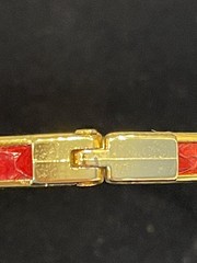 LAPO FLORENCE ITALY Snake Skin Red bracelet gold filled hinge bangle Very Good