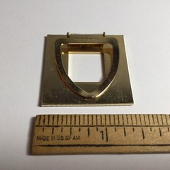 PRETTY GOLDTONE SCARF CLIP SLIDE OPEN SQUARE DESIGN NICE LOOK