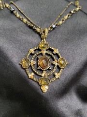 Vintage Avon Ornate Bronze Medallion Layered Statement Necklace