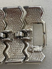 Vintage Bracelet CORO Pegasus Signed Honeycomb Textured Wide Link Chunky MCM Mod