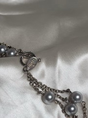 Vintage Signed Carol Lee Faux Pearl Headed Layered Necklace Choker