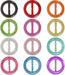 12PCS Silk Scarf Ring Clip T-shirt Tie Clips for Women Fashion Resin Ring Scarve