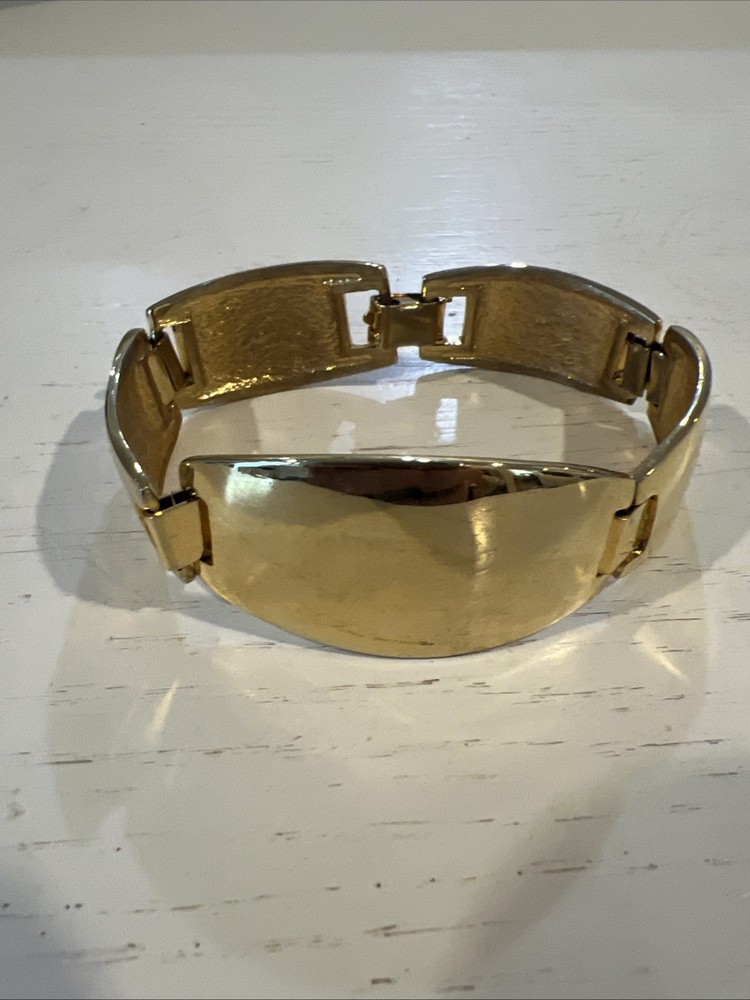 Vintage Lanvin Paris Gold Panel Bracelet