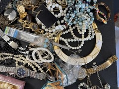 Huge Vintage Jewelry & Watch Lot: Estate Finds, Necklaces, Bracelets 12lbs Mix