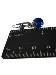 Blue Stimulated Sapphire Sterling Silver Earrings Faceted Crystal Unmarked VTG