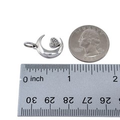 Vintage Sterling Silver 925 I Love You To The Moon Crescent Moon Pendant