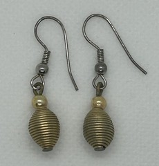 Minimalist Boho Coiled Wire Dangle Earrings Gold-Color Vintage 1980s 1990s Retro
