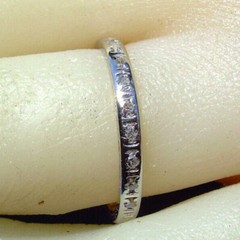 Original EARTH MINED DIAMOND Eternity DECO Band SOLID PLATINUM Anniversary RING