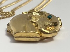 Vintage 1970s Revlon MOON DROPS Rajah’s Elephant Solid Perfume Compact Locket