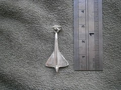 Concorde Passenger Aircraft Vintage Sterling Silver Bracelet Charm Pendant 2.0g