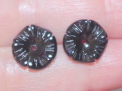 VINTAGE BLACK ONYX FLOWER JACKETS FOR EARRINGS USE WITH ANY STUDS