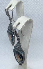 Vintage earrings. USSR porcelain. Hand painted. Enamel.Russian. Finift . 7.99 g.