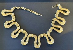 Vintage Runway Statement Necklace Kalinger Paris Huge Bib Gold Tone Jewelry