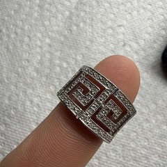 925 Sterling Silver Geometric Pattern Band Ring Sz 8.25 6 Grams