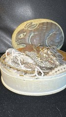 Estate Lot Of Vintage Jewelry 22 Pieces& Adorable Collectable Rabbit Trinket Box