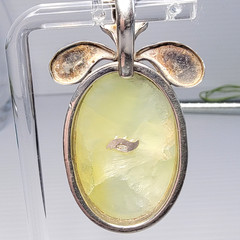 Vintage Prehnite Peridot Statement Pendant 925 Sterling Silver Large Boho 25g
