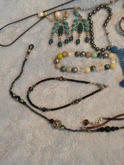lot of 17 pcs of Beaded jewelry variety of items, sizes, Watch, colors.