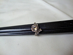 VINTAGE RETRO MOD MARCASITE FANCY RIBBON BOW STERLING SILVER STAMP 925 RING SZ 7