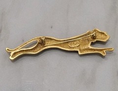 Vintage Jackie Collins Cougar Cheetah Jaguar Cat Brooch Green Rhinestone Eyes