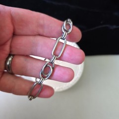 Vintage Sterling Silver 925 Oval Links Chain Bracelet 7,5″ L 12.5 g