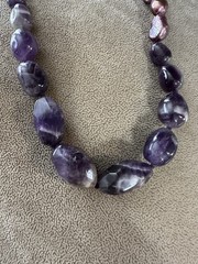 Coldwater Creek Amethyst and Lavender freshwater pearl necklace 20″ long.