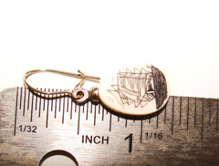VTG Verna Sterling Silver Etched Tall Ship Pendant & 18″ Necklace Bonus Earrings
