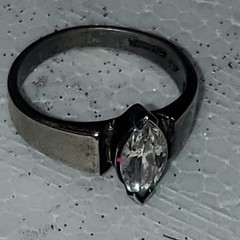Chapal-Zenray, Inc. 925 Sterling Silver Band Ring Size 8 Marquise CZ White