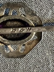 Antique Signed S&W Sturtevant Whiting Art Nouveau Filigree Amethyst Stick Pin