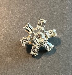 Vintage Signed Coro Rhinestone Pin Brooch Six Spokes Grandmother’s Brooch/Pin