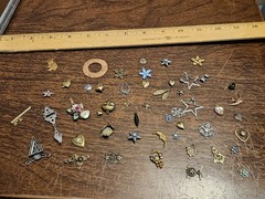 Lot Of 50 Mixed Parts Pcs France Vintage 60s Brass Stampings Findings Jewelry