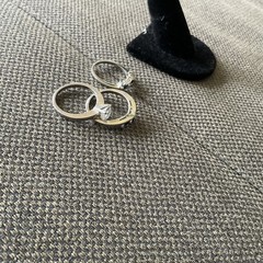 Vintage 3 Piece Ring Set Faux Diamond and Blue Sapphire Size 8 Ring Guards