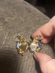 vintage DeLizza & Elster (Juliana) blue and green cluster clip-on earrings