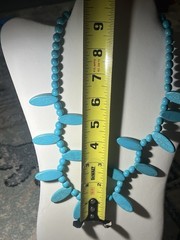 Vintage Blue Howlite Polished Stone Beaded Necklace