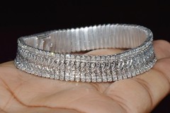AUTHENTIC ROBERTO COIN 2.08CT DIAMOND FLEXIBLE LINE BRACELET IN SOLID 18K GOLD