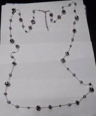 Vintage Faceted Silver Tone Beads 53″ Necklace – VCLM